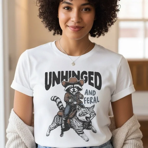 Unhinged and Feral Raccoon and Cat Shirt - Picture 2 of 3